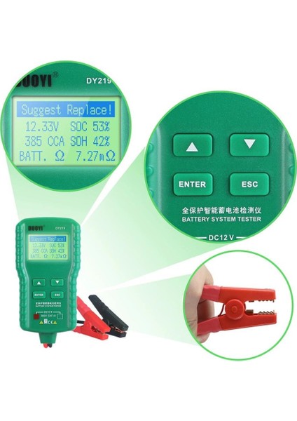Duoyı DY219 Dijital 12V Akü Test Cihazı fiyatları