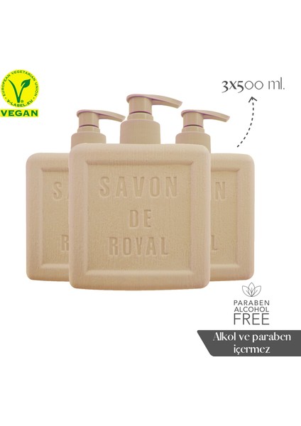 Savon De Royal Provence Nemlendirici Luxury Vegan Sıvı Sabun Krem 3 x 500 ml