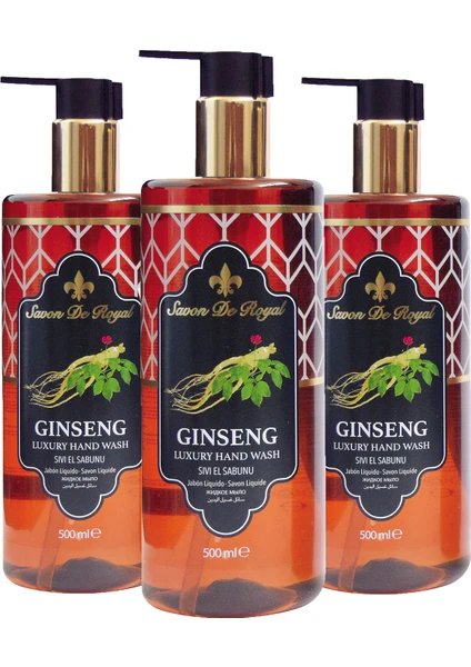 Savon De Royal Nature Luxury Vegan Sıvı Sabun Ginseng 3 x 500 ml