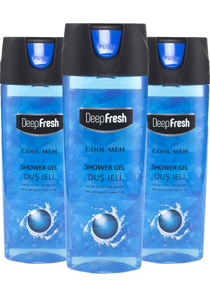 Pratik Kapaklı Erkek Duş Jeli Cool Men 3 x 500 ml