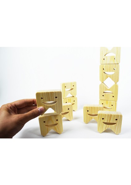 Diş Bloklar Ahşap Denge Oyunu (Montessori) - Doğal Eğitici Ahşap Oyuncak indirimleri