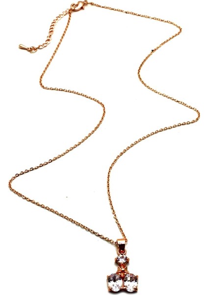 14K Rose Kaplama Zirkon Taşlı Kolye