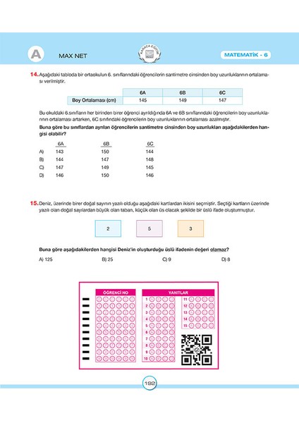 Maxnet 6. Sınıf Matematik Soru Kitabı