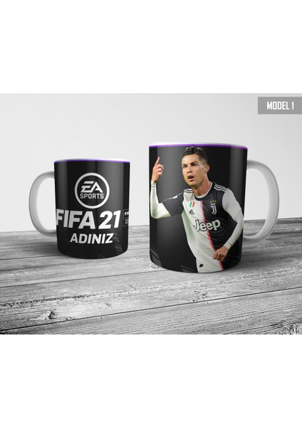 Fifa 21 Ronaldo Kişiye Özel Kupa Bardak Model 1