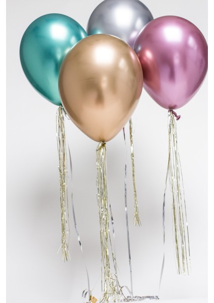 Krom Balon - Mor - 10 Adet - Chrome