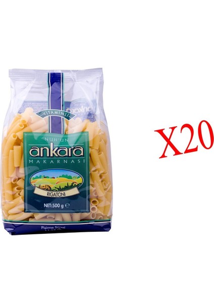 Ankara Vitaminli Orta-Uzun Makarna 500 gr x 20'li Koli