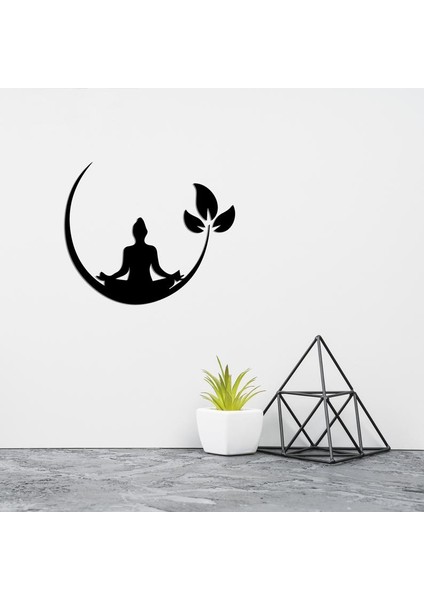 Yoga Motifli Metal Tablo, Metal Ev Duvar Dekoru 27 x 33 cm