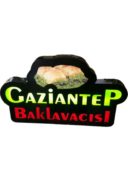 Baklava Yazılı Görselli Tabelası 3D LED 30 cm x 45 cm