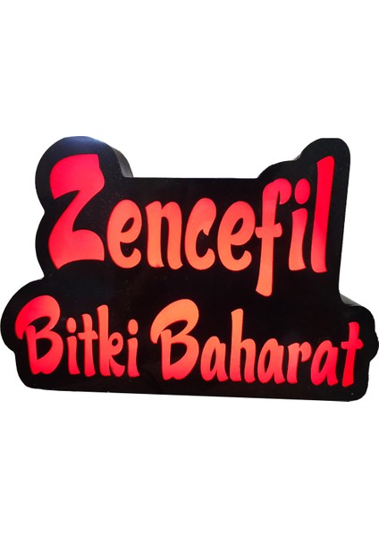 Zencefil Bitki Baharat Yazılı Görselli Tabelası 3D LED 30 cm x 45 cm