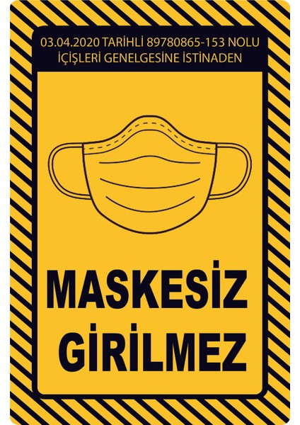 Sosyal Mesafe Maske Uyarı Sticker