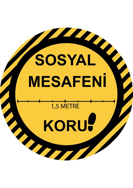 Sosyal Mesafe Yer Folyosu (30X30 Cm)