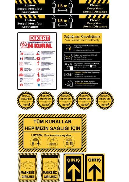 Sosyal Mesafe Uyarı Seti 2
