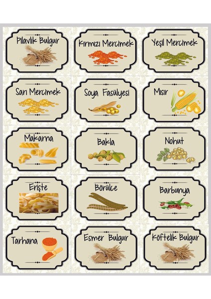 Bakliyat Kavanozu Etiketi indirimleri