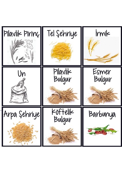 Bakliyat Kavanozu Etiketi modelleri