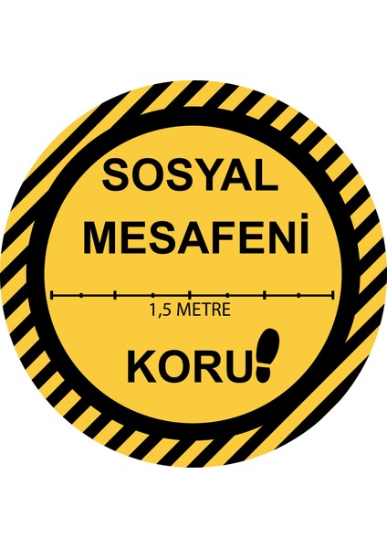 Tellgraf Sosyal Mesafe Yer Folyosu (20X20 Cm)