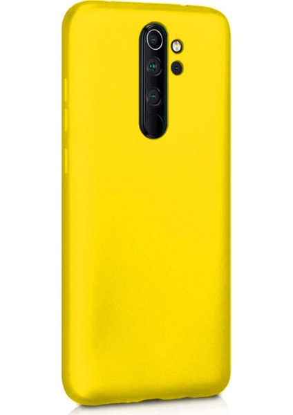 Xiaomi Redmi Note 8 Pro Kılıf Liquid Velvet Içi Kadife Lansman Silikon Sarı