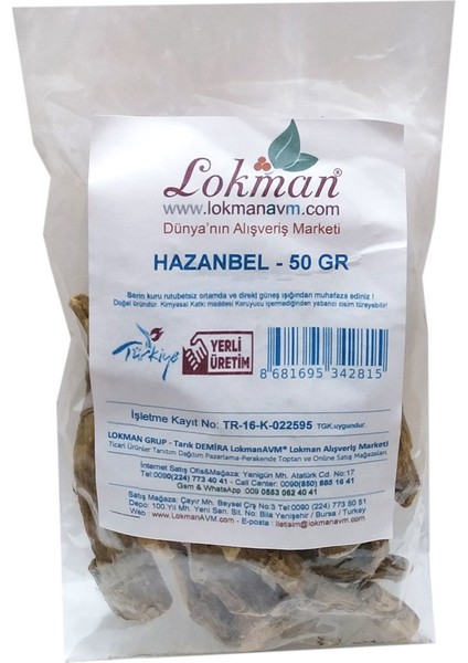 Hazanbel Kökü 50 gr Paketli