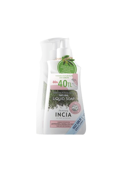 İncia Hassas Ciltler İçin Sıvı Sabun 2'li Set