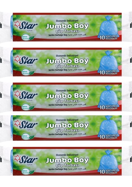 Çöp Torbası Jumbo Boy - 5'li Paket - 80 X110 cm
