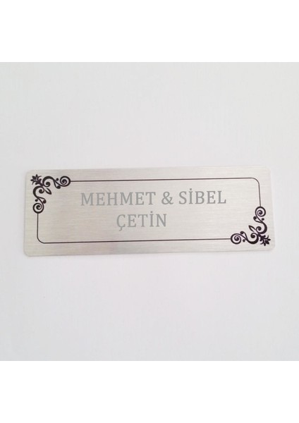 İsme Kişiye Özel Gümüş Renk Kapı Arkası İsimlik