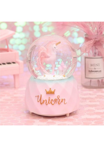 Unicorn Temalı Işıklı ve Müzikli Kar Küresi