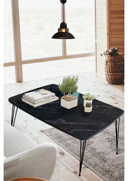 Elit Dikdörtgen Masa Orta Sehpa Metal Firkete Ayaklı modelleri