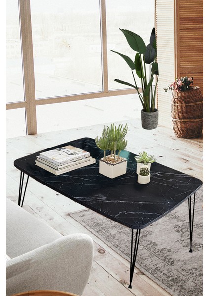 Elit Dikdörtgen Masa Orta Sehpa Metal Firkete Ayaklı fırsatları