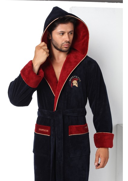 Spartacus Nakışlı Bambo Cotton Bornoz -M