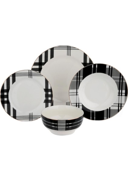 Lucky Art Thalia 24 Parça Bone Yemek Seti