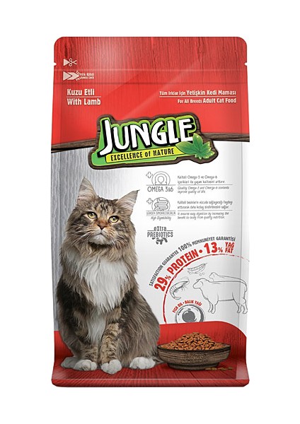 Jungle Kuzulu Yetişkin Kedi Maması 1,5 kg