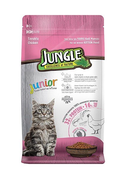 Jungle Yavru Tavuklu Kedi Maması 1,5 kg