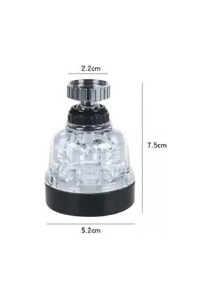 Şeffaf Tasarruflu Oynar Başlık Tazyikli Eviye Musluk Spiral Batarya Ucu 3 Fonksiyonlu Musluk Başlığı