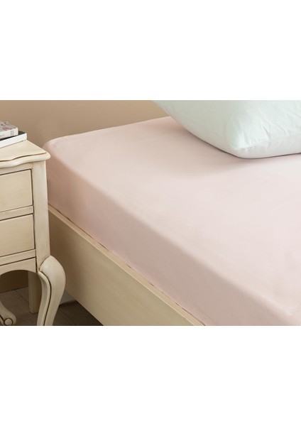 Düz Pamuklu Tek Kişilik Çarşaf 160x240 cm Toz Pembe
