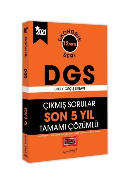 Yargı Yayınevi 2021 DGS Son 5 Yıl Tamamı Çözümlü Çıkmış Sorular Ekonomik Seri