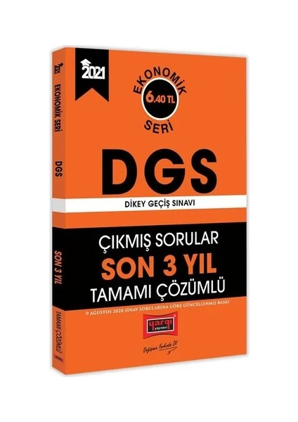 Yargı Yayınevi 2021 DGS Son 3 Yıl Tamamı Çözümlü Çıkmış Sorular Ekonomik Seri