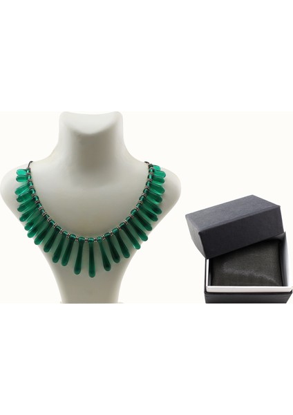 Zümrüt Damlalar Halesi El Emeği Özel Tasarım Kolye fiyatları