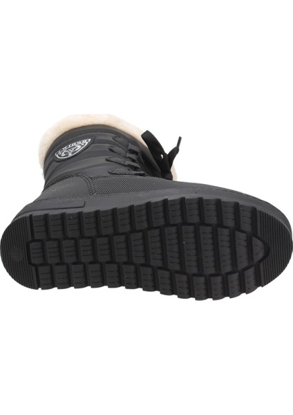 995 Kız Çocuk Kar Botu Termal Kürklü Siyah Düz Topuklu Rahat Ayakkabı indirimleri