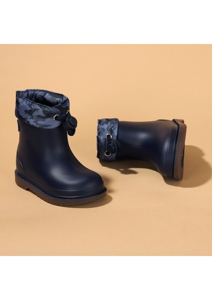 W10212 Bimbi Camo Erkek/Kız Çocuk Su Geçirmez Yağmur Kar Çizmesi Lacivert