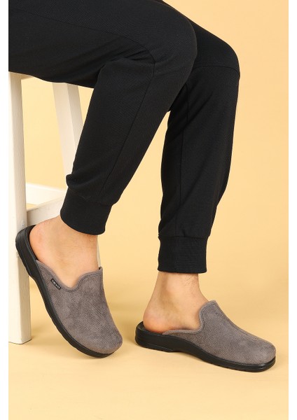 9955-1 Jelli Anatomik Kışlık Ev İçi Erkek Terlik Gri fiyatları