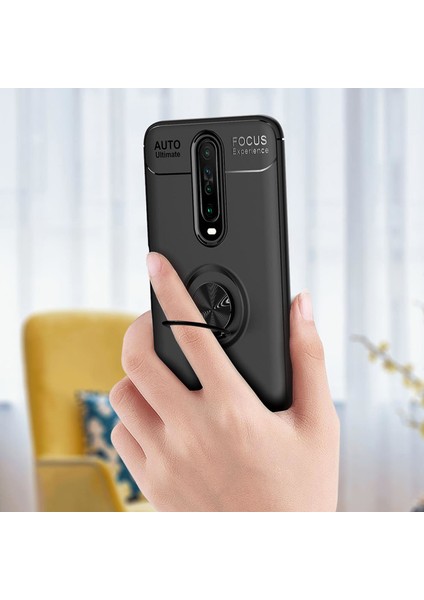 Xiaomi Redmi K30 Kılıf Selfie Yüzüklü Tutuculu Esnek Silikon Rvl