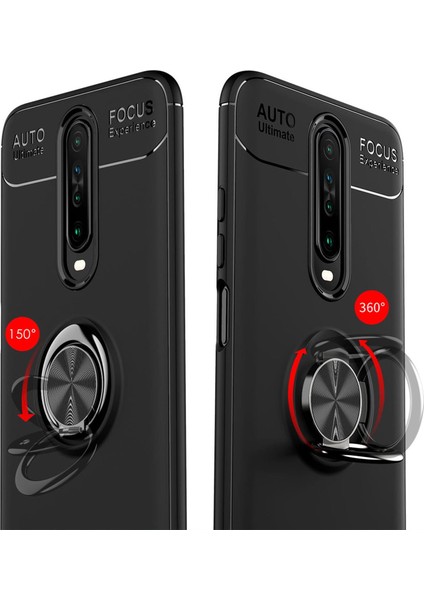 Xiaomi Redmi K30 Kılıf Selfie Yüzüklü Tutuculu Esnek Silikon Rvl