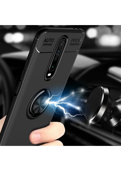 Xiaomi Redmi K30 Kılıf Selfie Yüzüklü Tutuculu Esnek Silikon Rvl