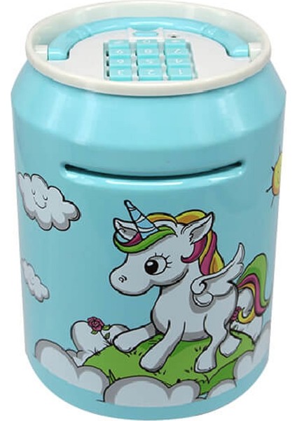 Şifreli Unicorn Müzikli Kağıt ve Bozuk Para Girişli Atm Kumbara