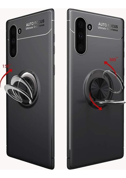 Samsung Galaxy Note 10 Kılıf Selfie Yüzüklü Standlı Silikon Rvl