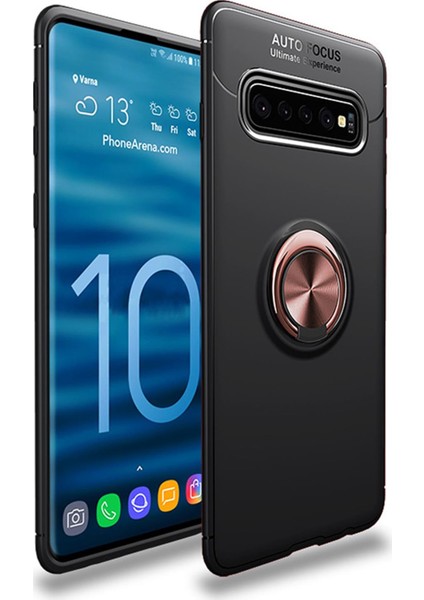 Samsung Galaxy S10 Kılıf G973 Selfie Yüzüklü Standlı Silikon Rvl