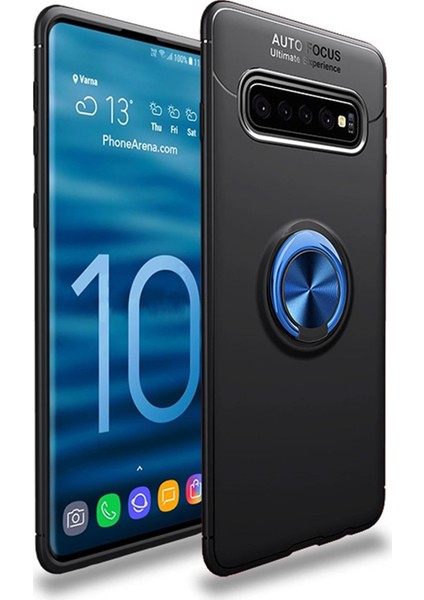 Samsung Galaxy S10 Kılıf G973 Selfie Yüzüklü Standlı Silikon Rvl