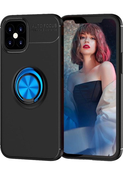 Apple iPhone 12 Pro Max Kılıf 6.7 Inç Selfie Yüzüklü Esnek Silikon Rvl