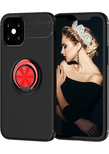 Apple iPhone 12 Pro Max Kılıf 6.7 Inç Selfie Yüzüklü Esnek Silikon Rvl