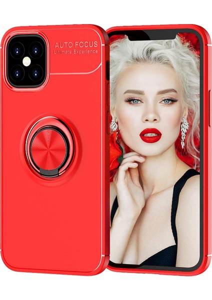 Apple iPhone 12 Pro Max Kılıf 6.7 Inç Selfie Yüzüklü Esnek Silikon Rvl
