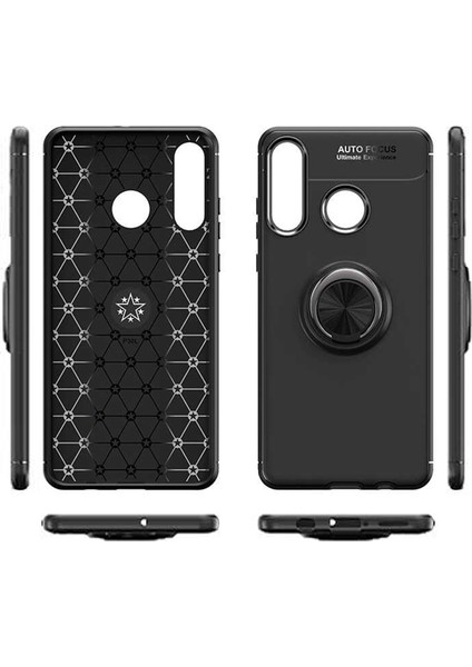 Huawei Y6P Kılıf Selfie Yüzüklü Tutuculu Esnek Silikon Rvl